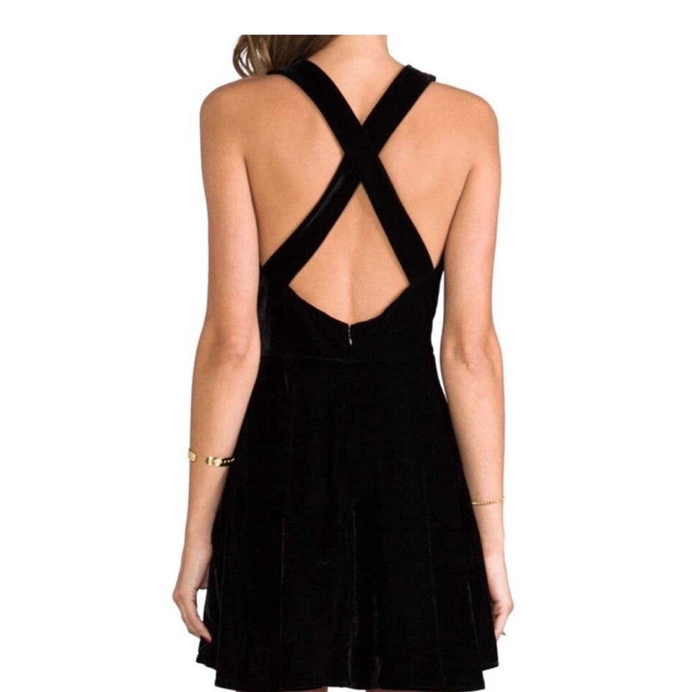 NWOT 🖤 For Love & Lemons Pirouette Black Velvet Mini